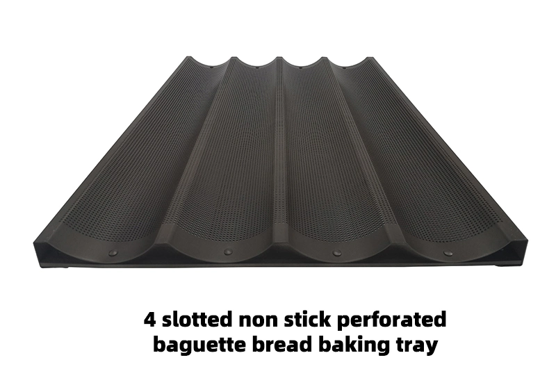 ODM&OEM Best Quality 18X26 Inch Aluminium Non Stick Perforated French Bread Baking Tray Baguette Loaf Oven Tray