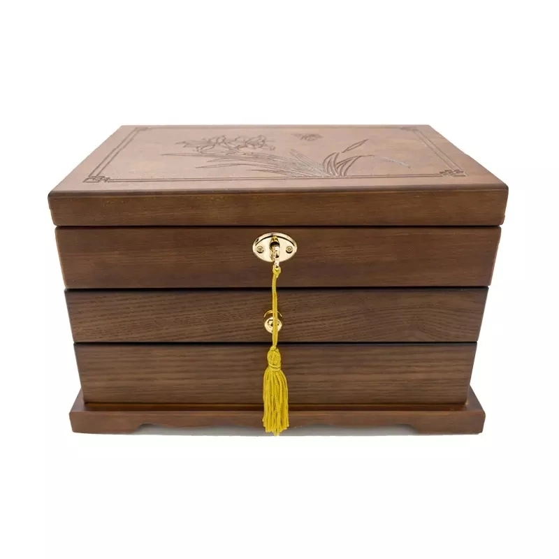 Badge Box Medal Box 4 Drawers Brown Luxury Jewelry Case High Quality with Window Wooden Jewelry Storage Box Jewelry Storage Case