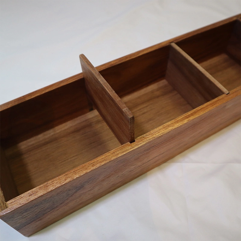 Wood Serving Tray Divided Platter 12-Section Wood Food Server Bamboo Serving Dishes Serving Platters for Snacks Appetizers