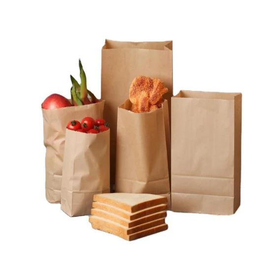 Catering Kraft Paper Square Carton for Food Pinch Bottom Bag