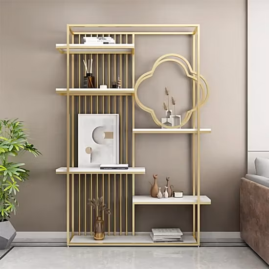 Storage Decorative Rack Iron Bookshelf with Plastic Upholstery