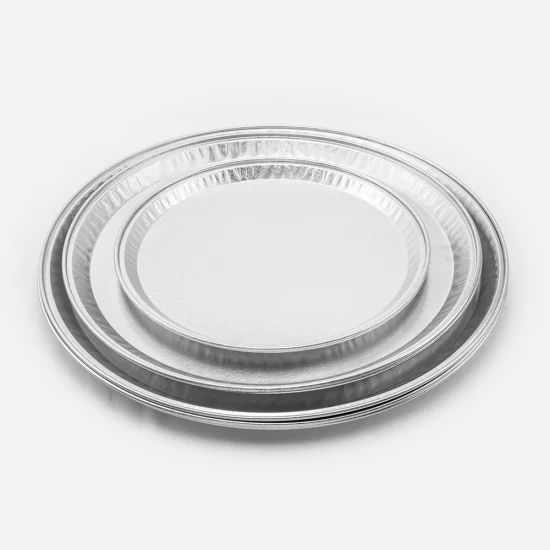 Manufacturers Wholesale Food Grade Large Size Printed Disposable Round Aluminum Foil Food Tray Support Logo Customization